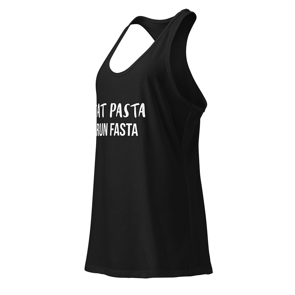 Thumbnail: Eat Pasta, Run Fasta - Women’s fitted racerback tank top