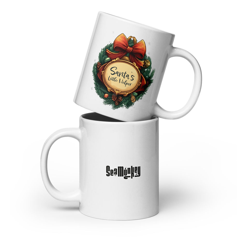 Santa's Little Helper - White glossy mug