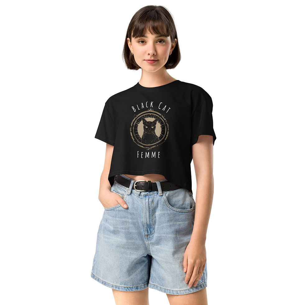 Thumbnail: Black Cat Femme Crop Top