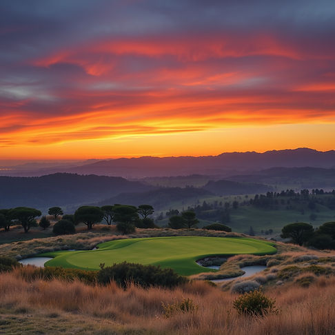 create a image of a view overlooking a gold course.jpg