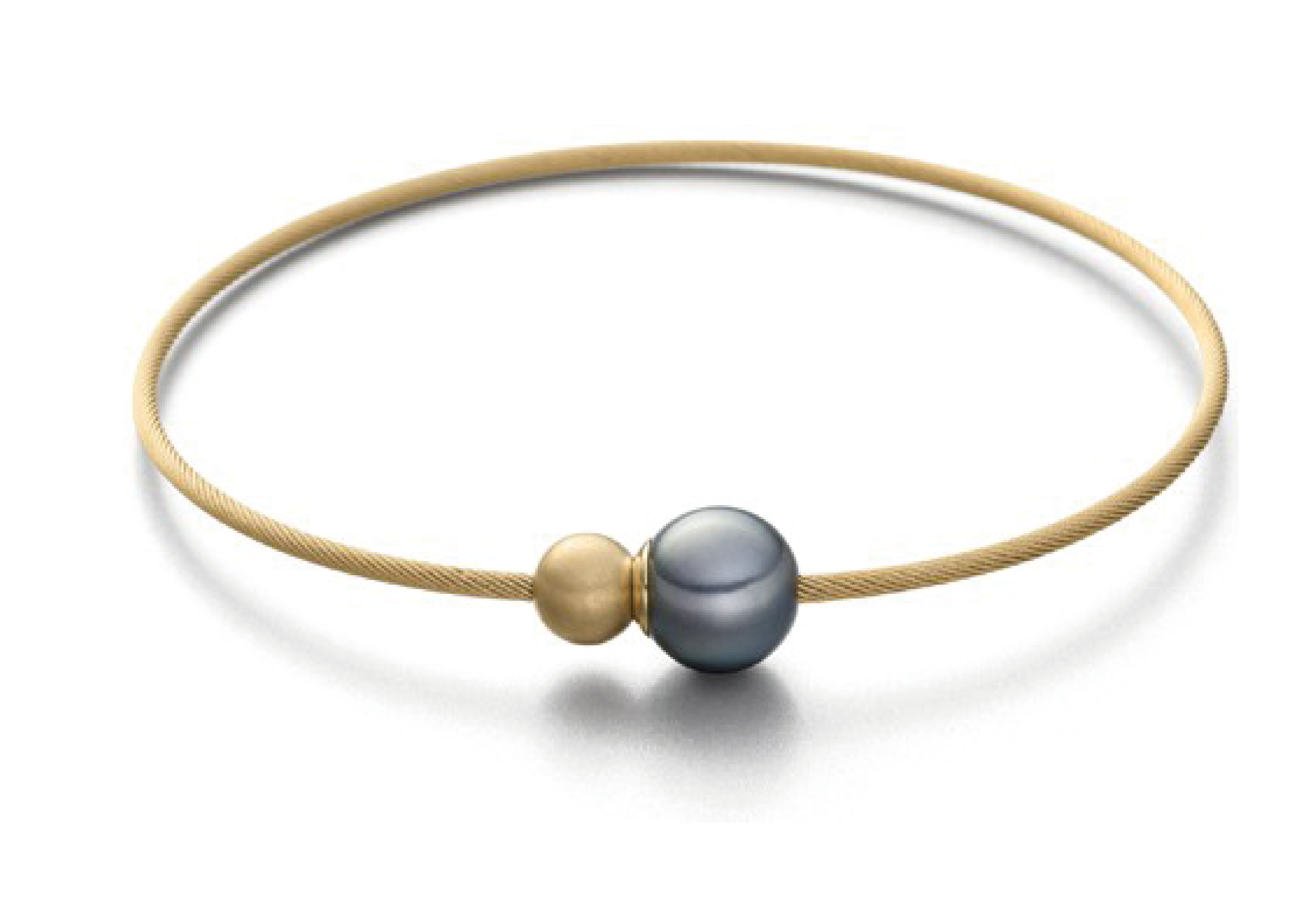 Armband  tahiti parel 8,5mm staalkogel met magneet