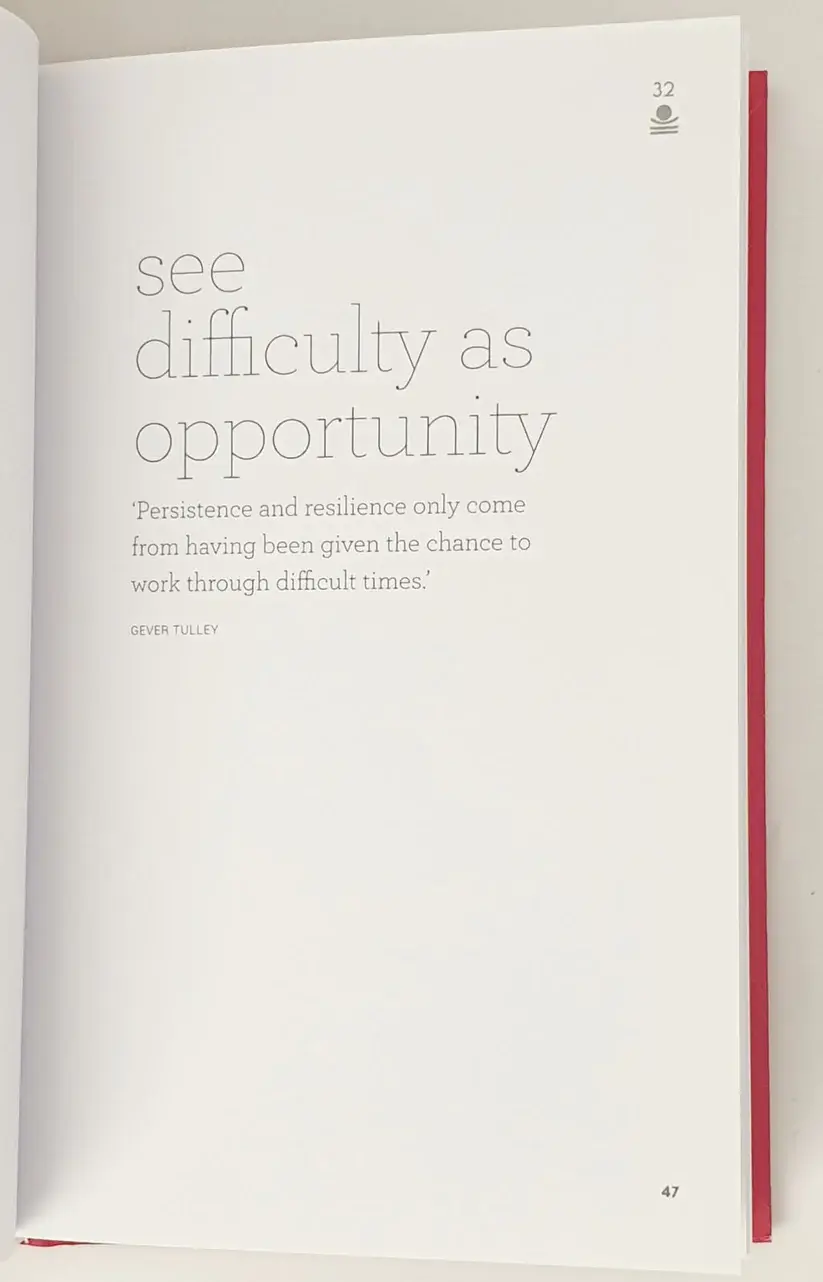 Thumbnail: Page in Resilience: 150 Little Ways to Make a Big Change – psychology and wellbeing book on emotional strength and growth, available from Psychify Emporium, iflow Psychology Gladesville Sydney