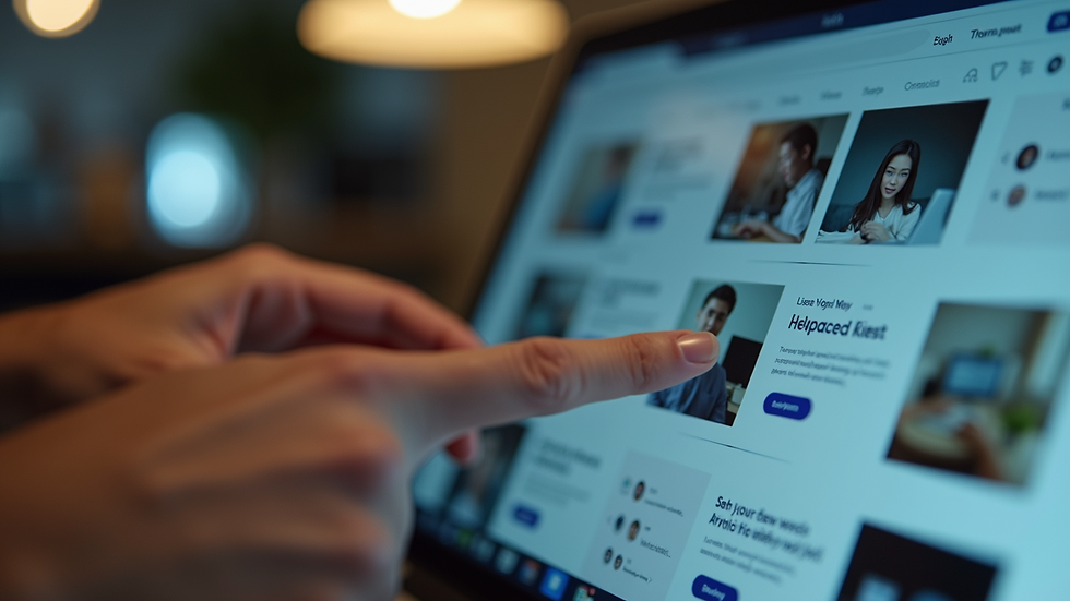 Close-up view of a user-friendly website interface