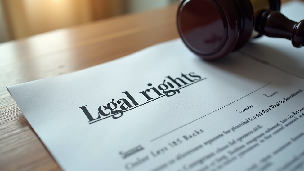 Close-up view of a document on legal rights