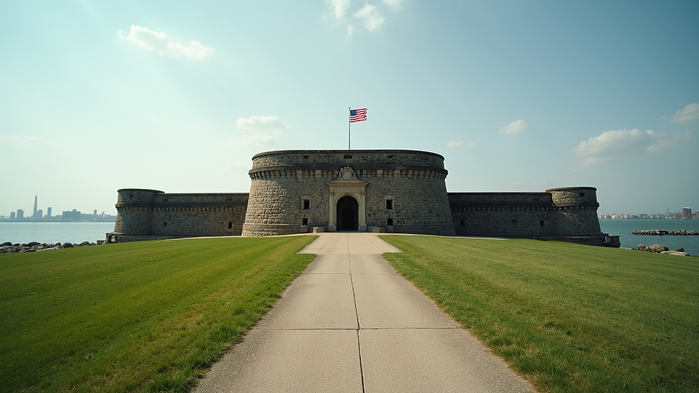 Wide angle view of Fort McHenry in Baltimore, Maryland