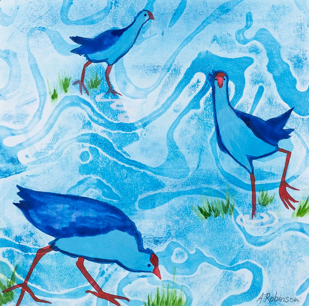 Pukekos - giclee print unframed