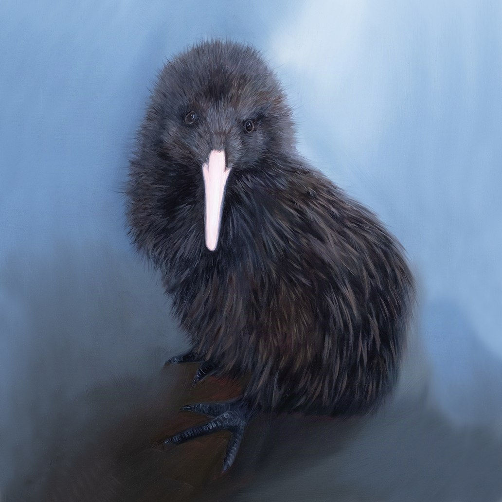 "Tīrairaka o te Pō" (Twilight Wanderer) - oil on board, framed