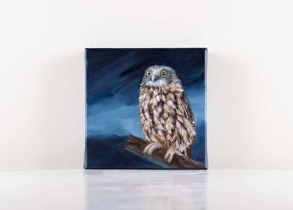 The Night is Young (Ruru) - original oil on canvas