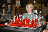 sharon and another batch of candy apples
