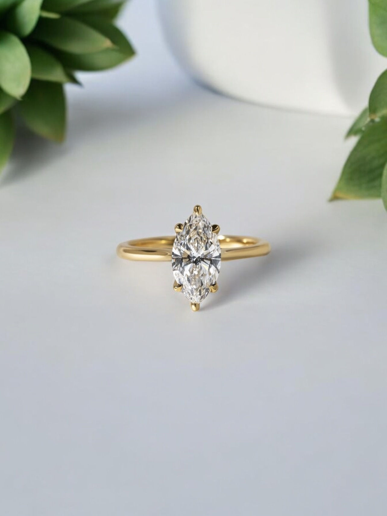 2ct D/EVS1+ certified lab grown Marquise solitaire ring