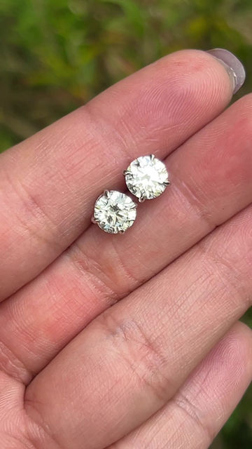 Thumbnail: 2ctw D/EVS1+ certified Lab diamond studs