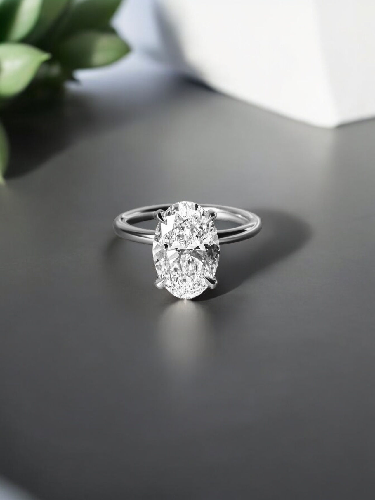 2ct D/EVS1+ certified lab grown oval solitaire