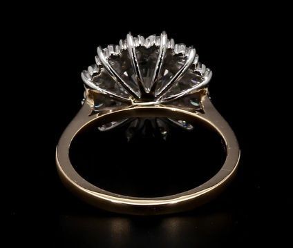 Thumbnail: 2ct D/EVS1+ certified lab grown Round Flower halo ring