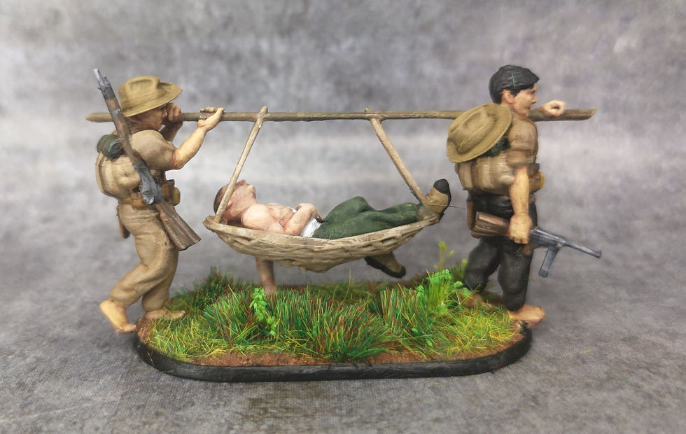 Indochine maquisard Hmong ou Meo brancard