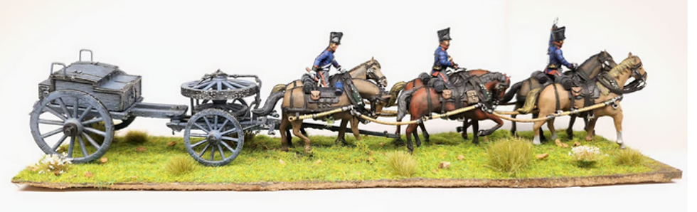 Prussiens - Chariot de ravitaillement tiré par 6 chevaux