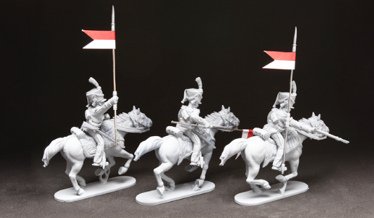 Miniature : Grand Duché de Varsovie - Set de 3 Uhlans compagnie d'élite chargeant