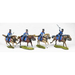 Miniature : Prussiens - set de 4 dragons chargeant shakos