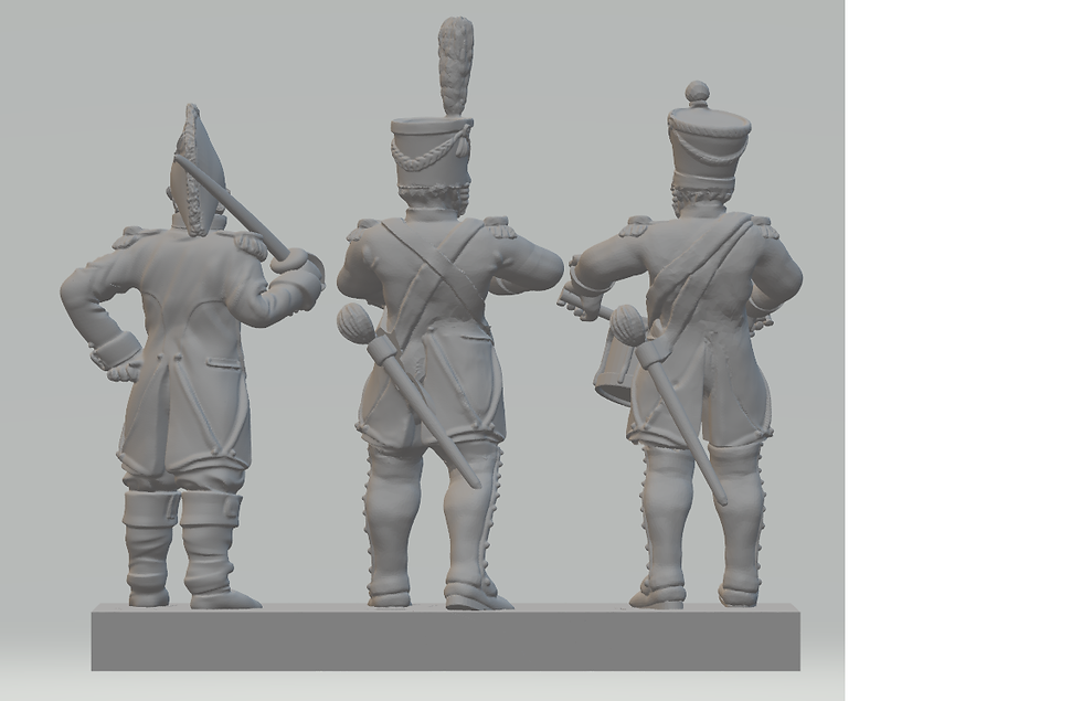 Miniature : 1808-1810 Infanterie de ligne française commandement 18mm soclage par 3