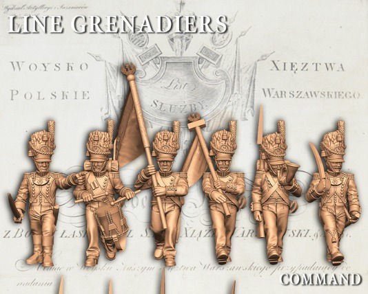 Grand Duché de Varsovie - Set de 6 grenadiers - commandement