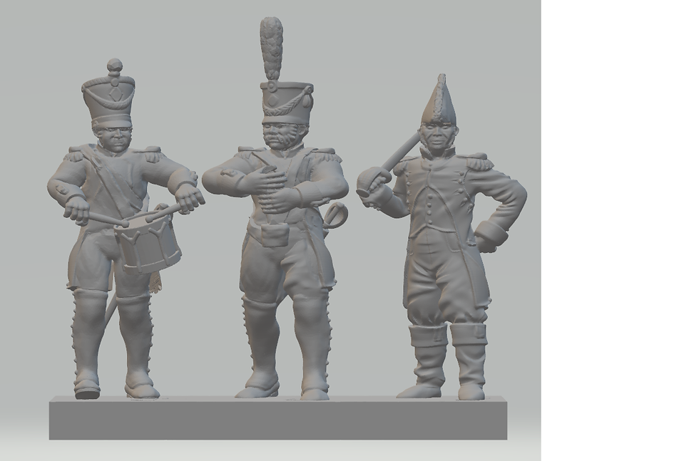 Miniature : 1808-1810 Infanterie de ligne française commandement 18mm soclage par 3