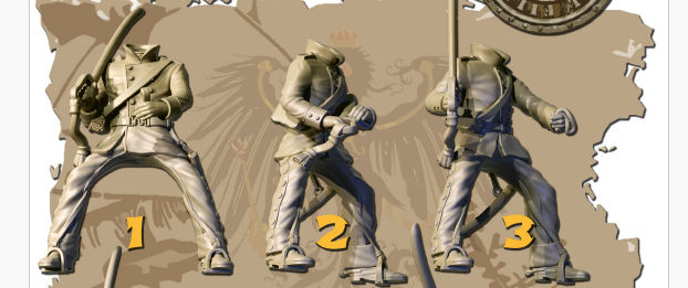 Miniature : Prussiens - set de 4 dragons ligne shakos