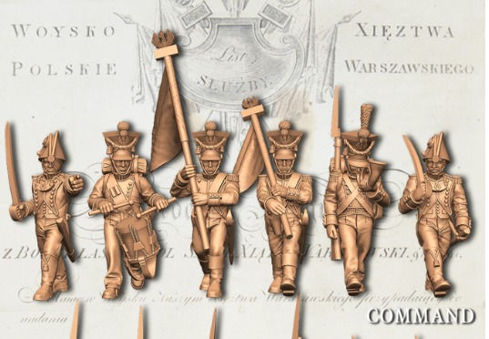 Grand Duché de Varsovie - Set de 6 infanteries de ligne - commandement