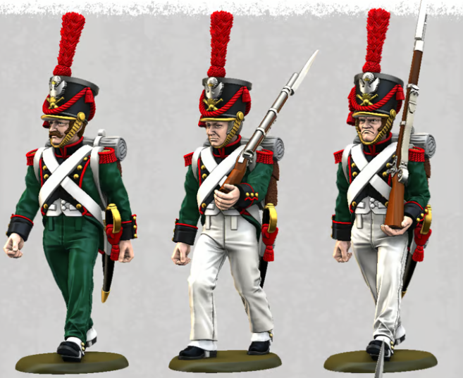 Miniature : Grand Duché de Varsovie - Foot artillery 1807 - 1814 - 6 soldats marchant