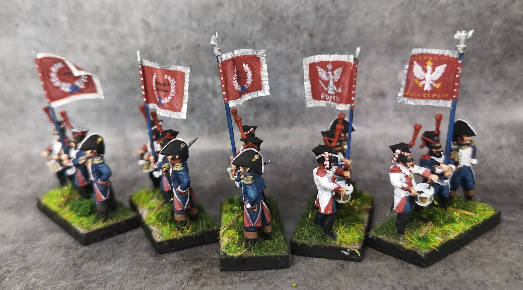 1812-1813 Infanterie de ligne polonaise commandement 18mm soclage par 3