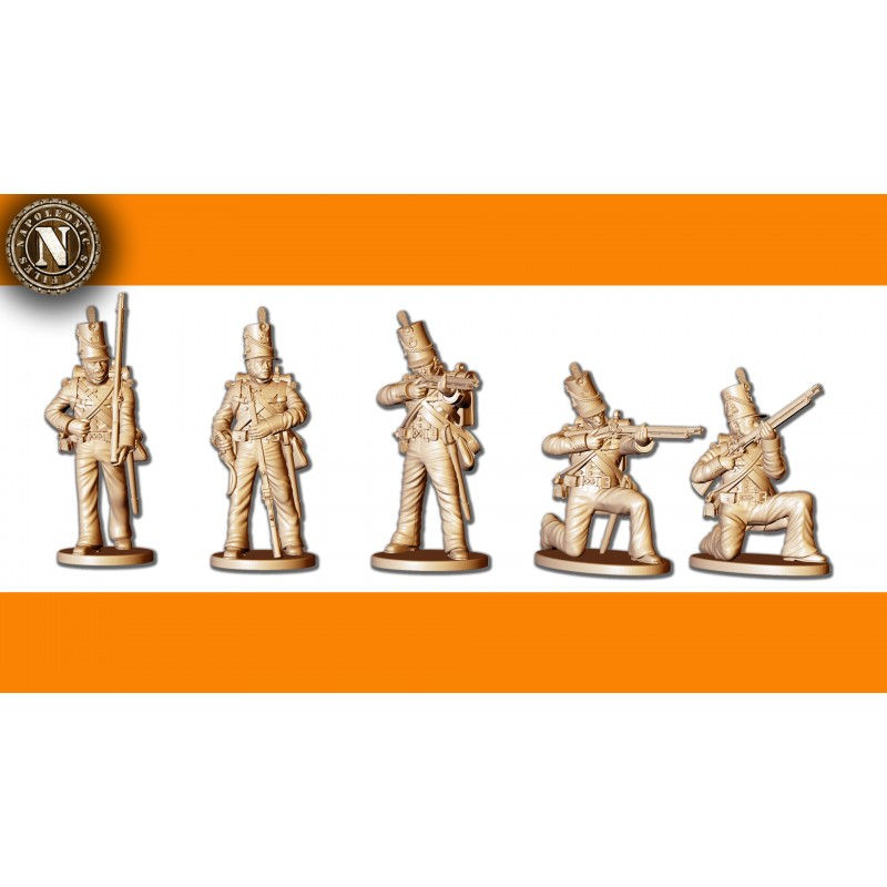 Miniature : Anglais - 95th rifles regiment - set de 17 infanteries