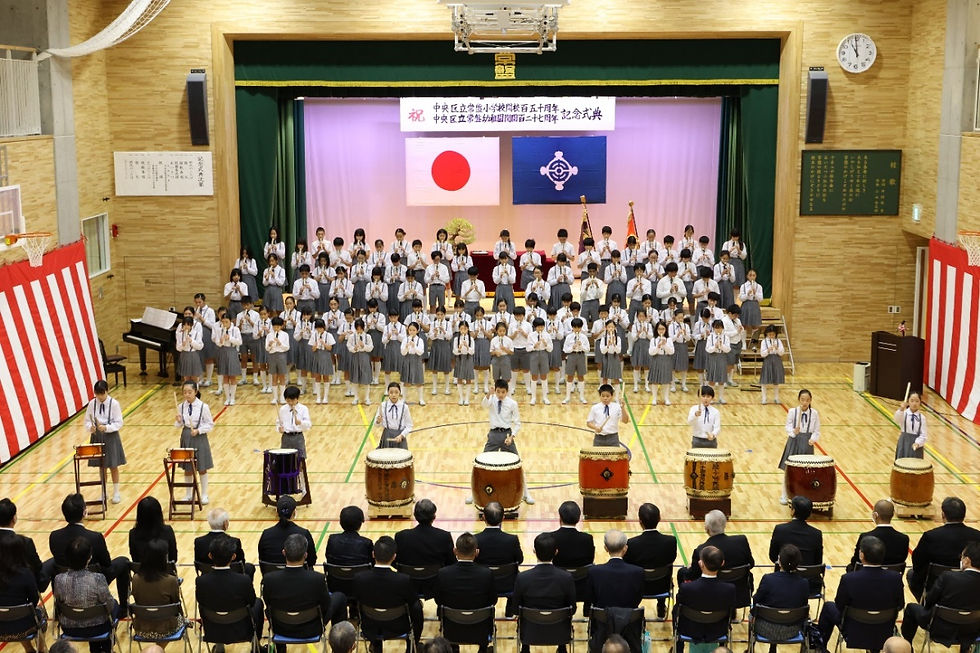 写真:和太鼓を使用した演奏の様子