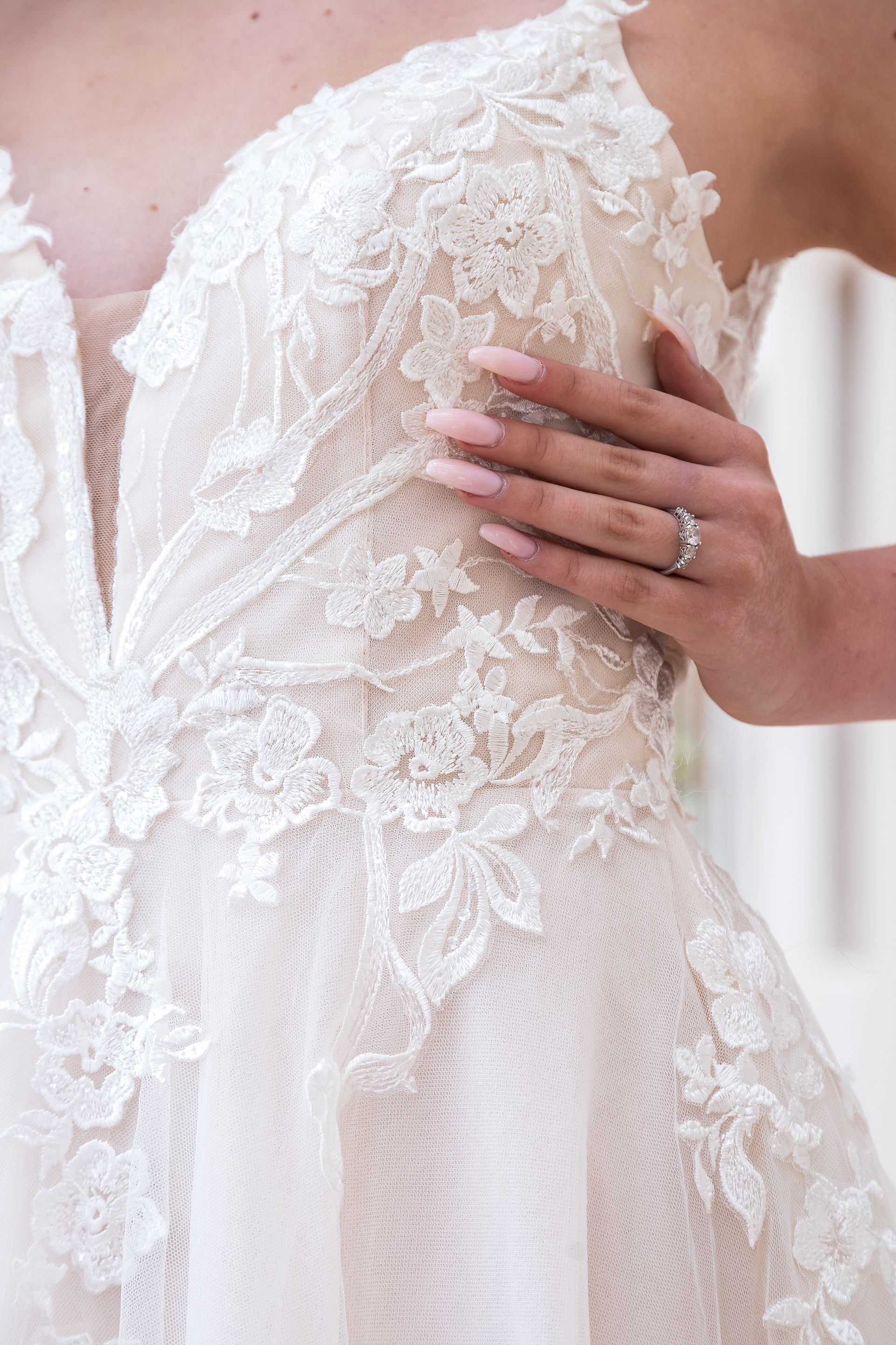 Floral Lace A-Line Wedding Dress