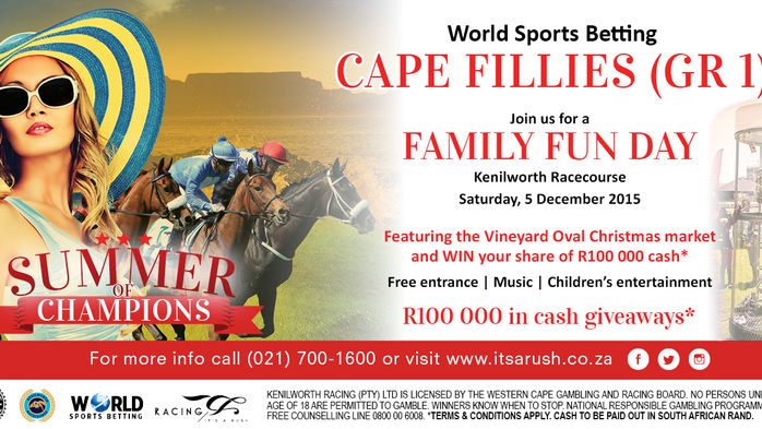 Join us at Kenilworth, Race Course on Saturday 5 December