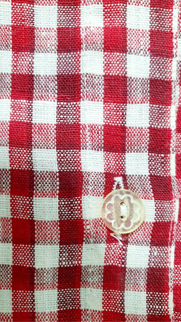 Thumbnail: Linen Loose Fit Top in Red Plaid