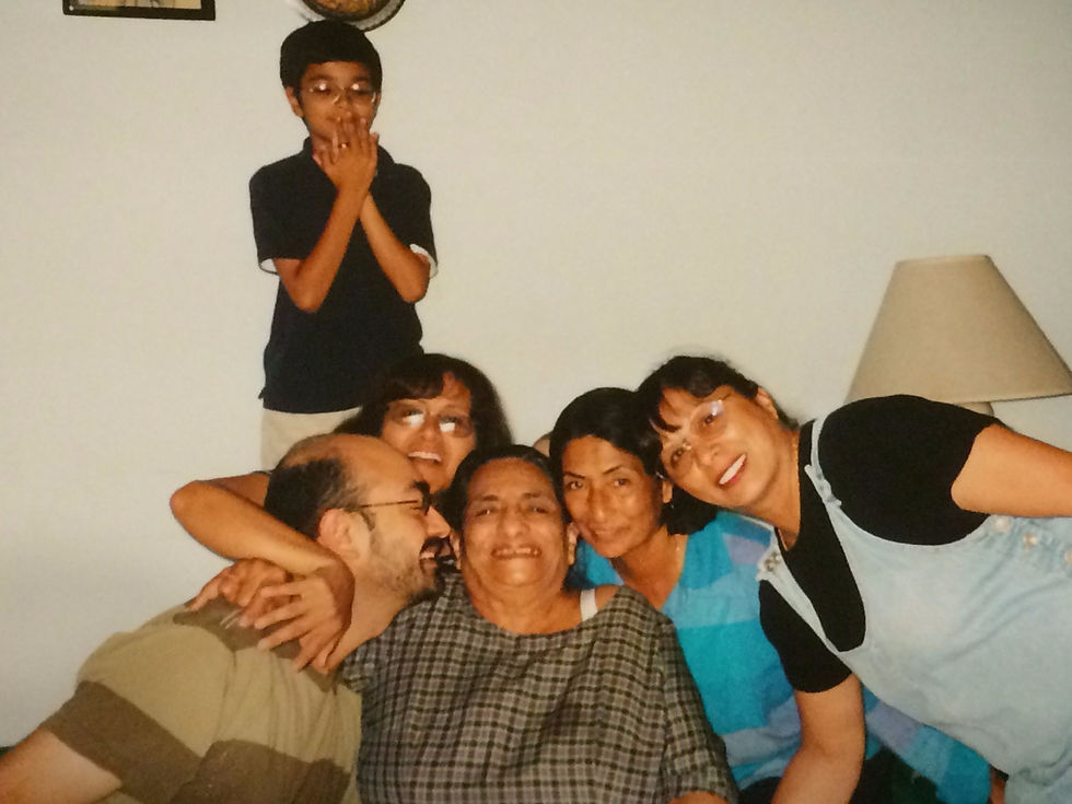 With Mother (center) & aunt's family