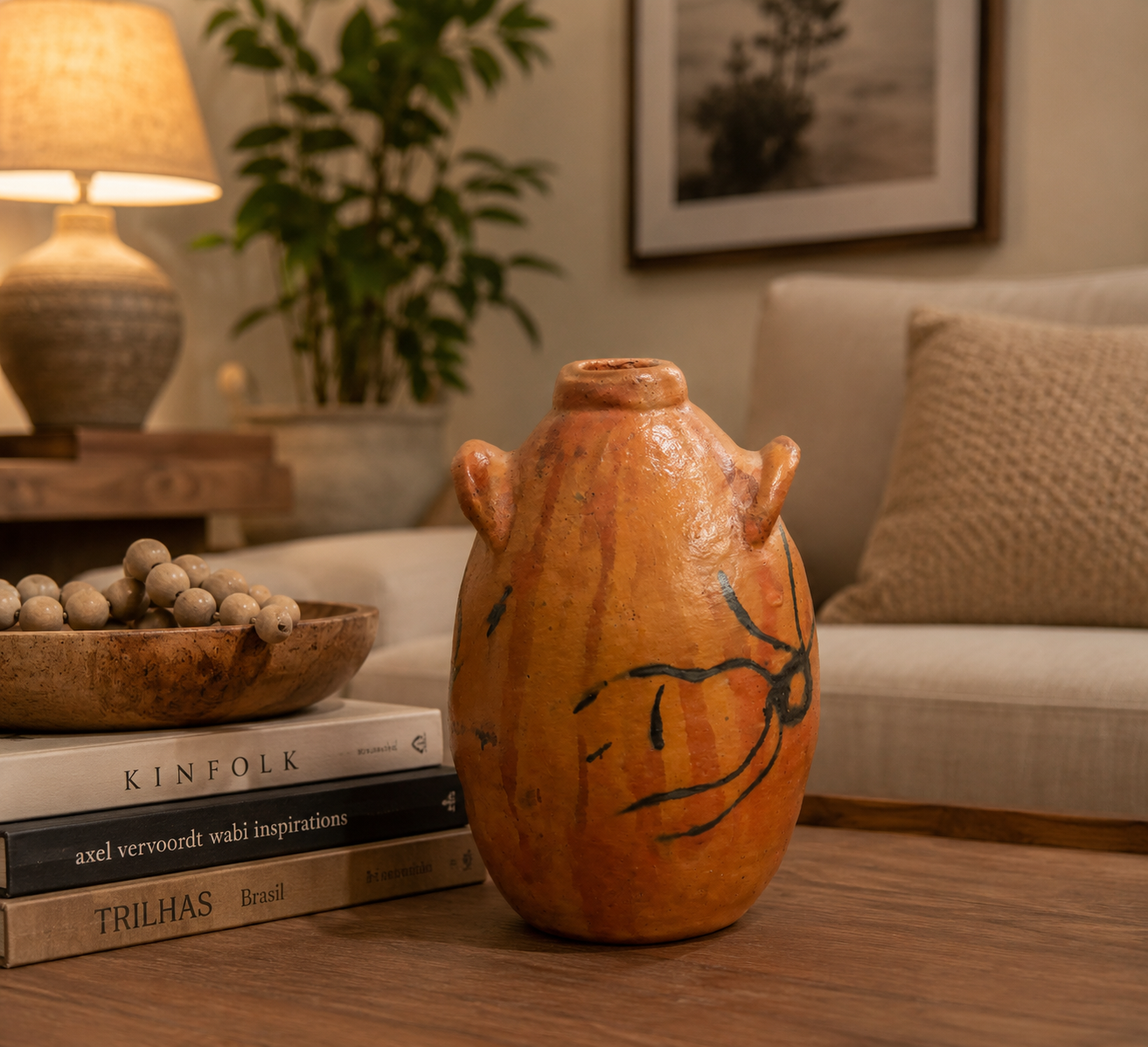 Vaso decorativo de cerâmica