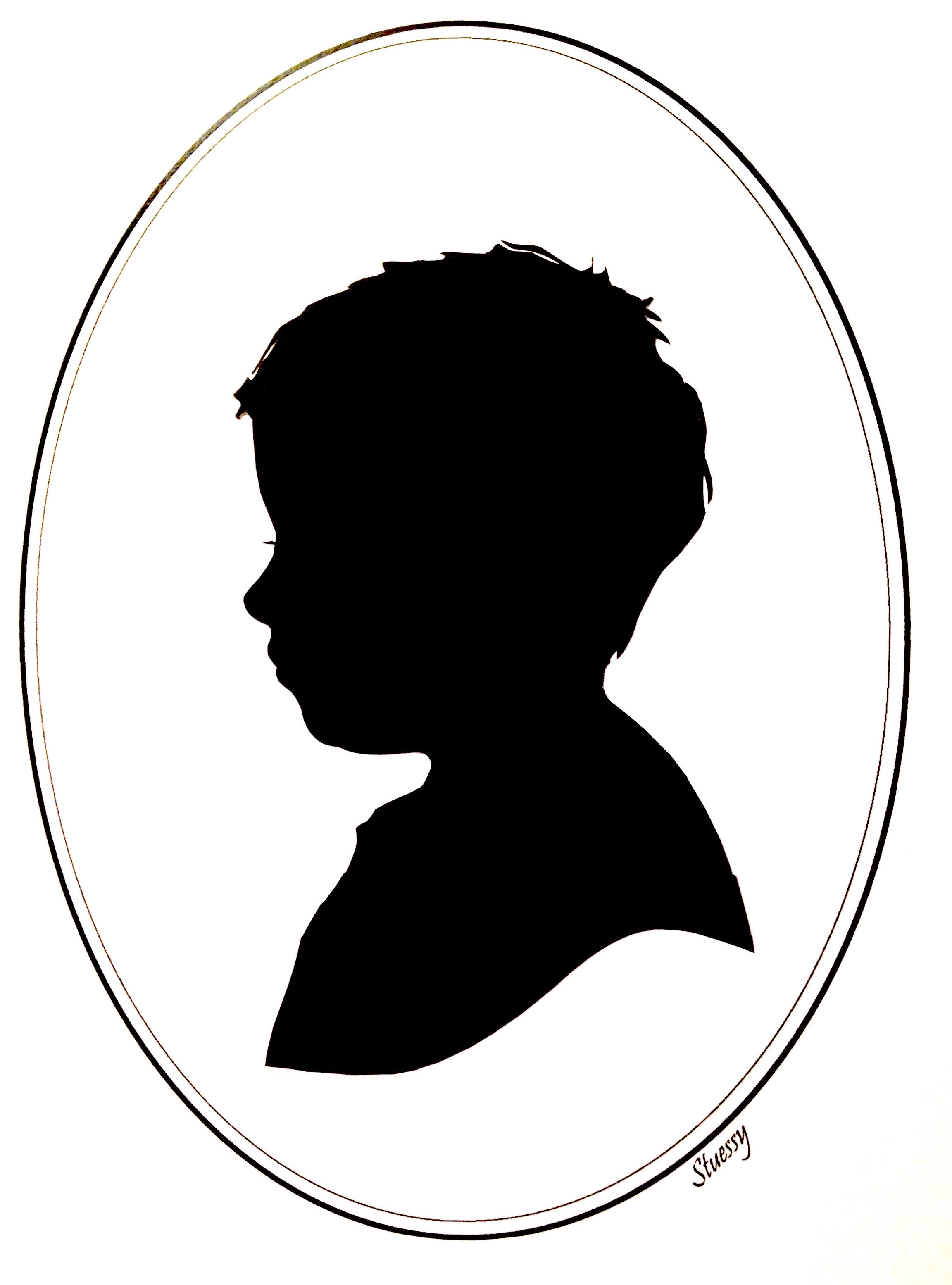 Silhouette, single subject (two copies)