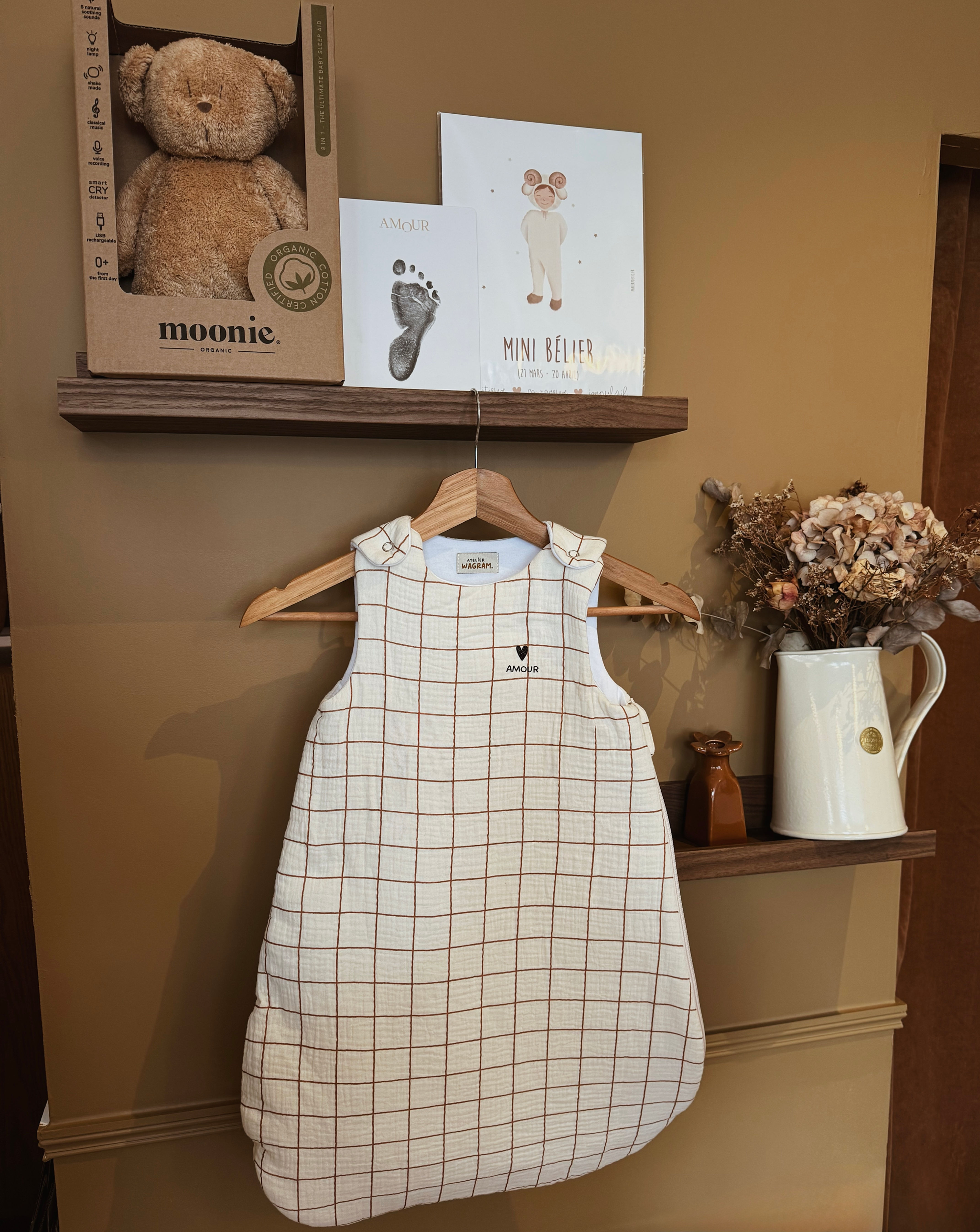 Gigoteuse AMOUR TOG 2,5 | Gaze de coton grands carreaux 