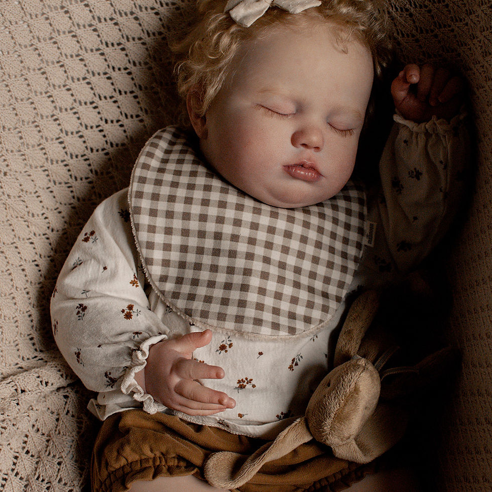 Thumbnail: Bavoir maille coton bio | Vichy brun