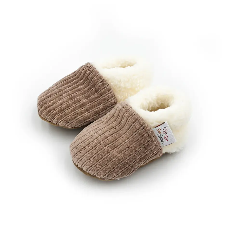 Miniature : Chaussons anti-dérapants | Velours taupe