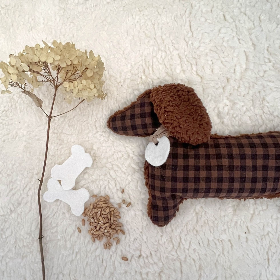 Miniature : Bouillotte sèche | Teckel vichy chocolat