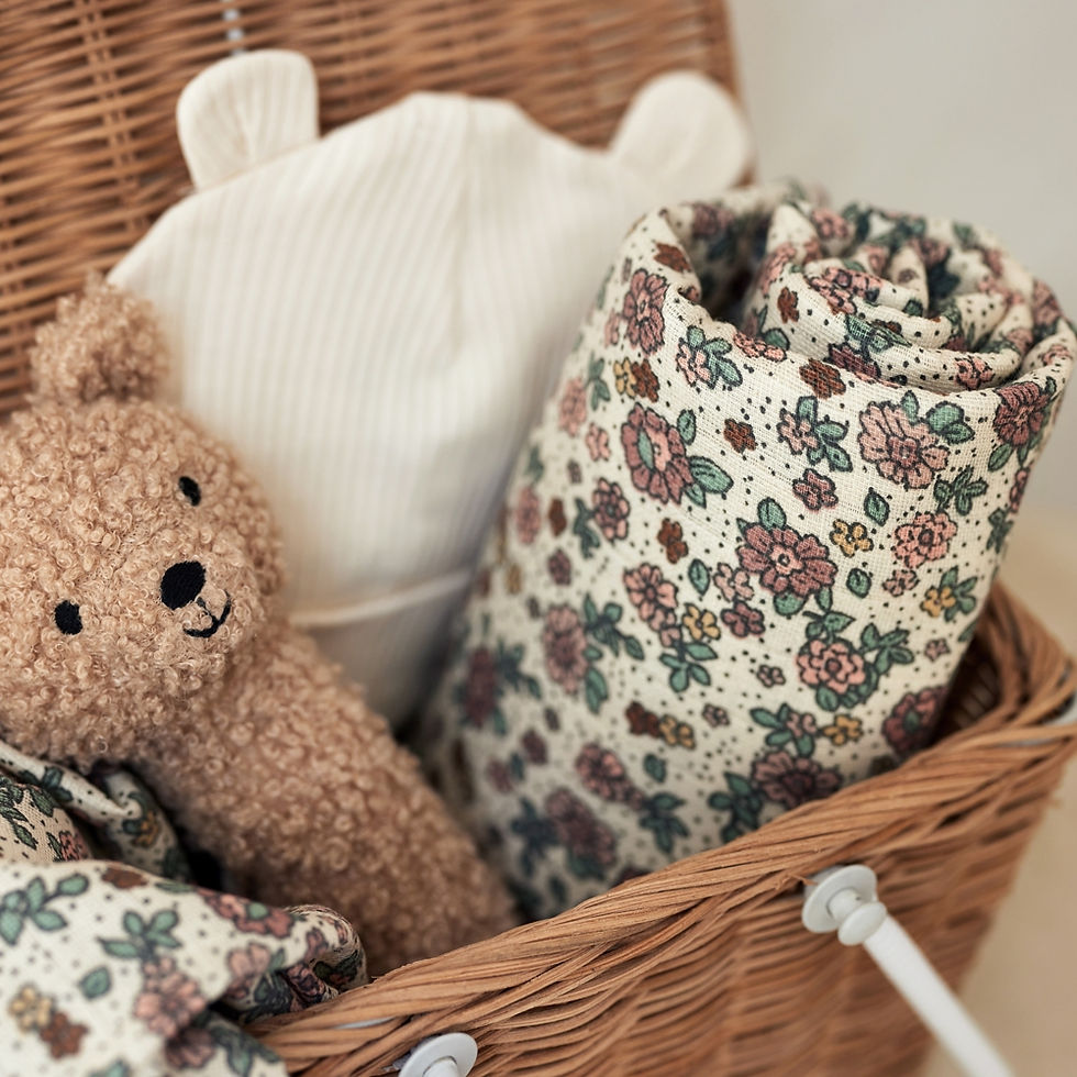 Miniature : Lot de 3 langes en gaze de coton | Retro Flowers