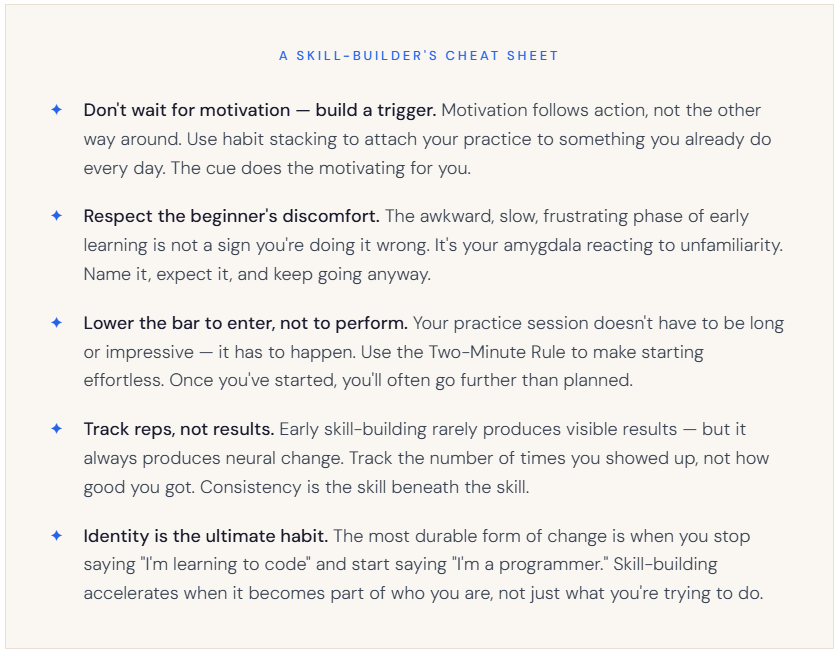 A Skill-Builder's Cheat Sheet