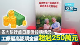 【銀色債券2021】銀行首日認購丁財兩旺　工銀最高認購金額超過250萬元