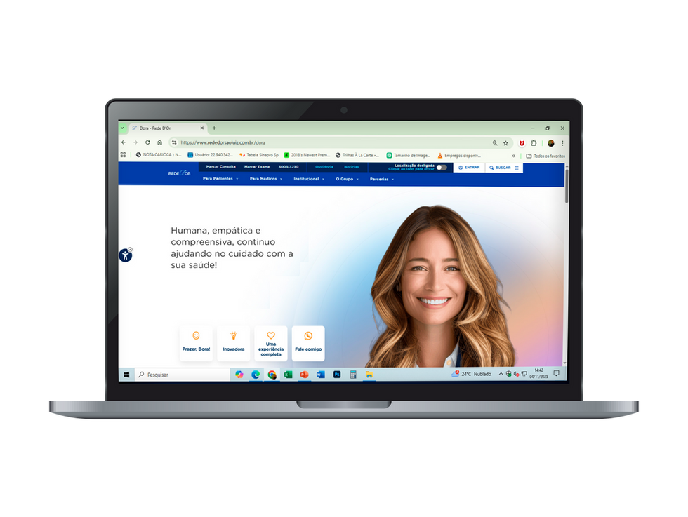 Portfólio Copy
Landing Page Dora 
Assistente Digital Rede D'Or