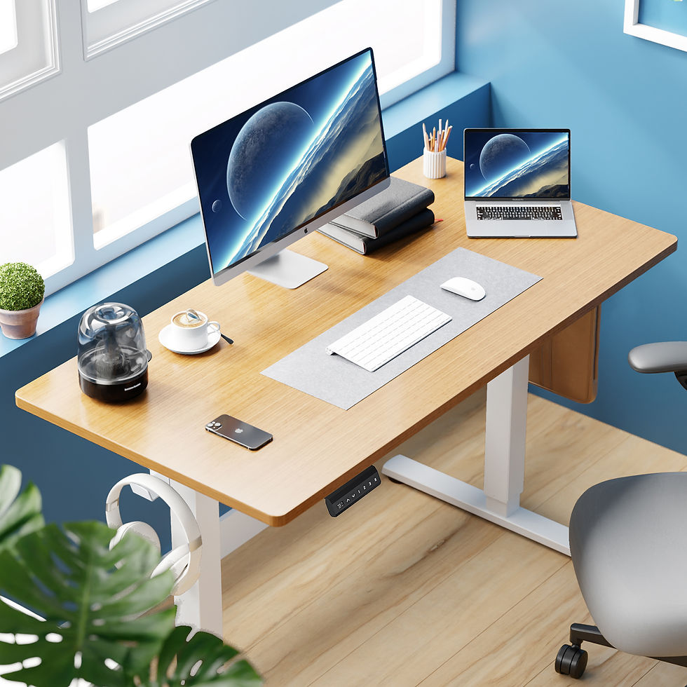 Thumbnail: Modern standing desk with monitor, laptop, and speaker