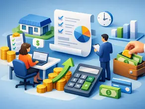 Illustration of accounts receivable support for small businesses with invoices, cash flow reports, payment tracking, and bookkeeping tools.