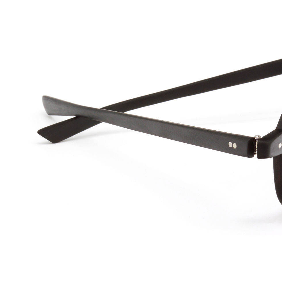 Thumbnail: handcrafted round buffalo horn bespoke unisex mens women's eyeglasses sunglasses eyewear matte black