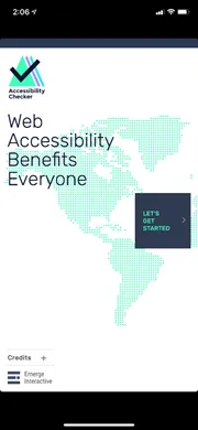 An iPhone screen shot of the web accessibility app and what it looks like.