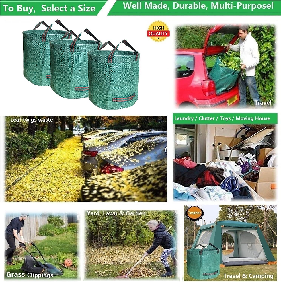 Miniaturbild: 3Er Set Gartensack -500L Gartenabfallsack Mit Extra Verstärktem Boden -Heavy Dut