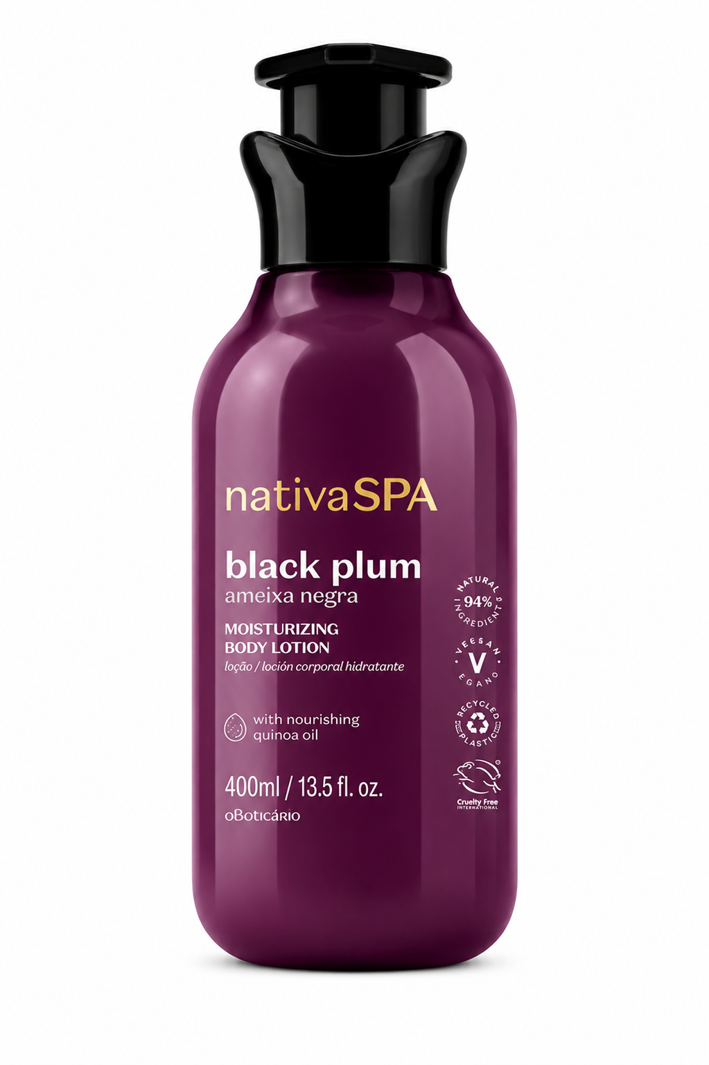 O Boticário Nativa SPA Black Plum Moisturizing Body Lotion 400ml